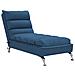 Chaise Longue Massaggi con Cuscini Blu in Tessuto - Foto miniatura 1