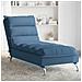 Chaise Longue Massaggi con Cuscini Blu in Tessuto - Foto miniatura 2