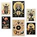 Set Di 6 Stampe Pittura Decorativa Collage Surreale In Mistico Esoterico Incorniciato Con Illustrazioni Per Le Pareti A3 & A4 Cornice Bianca - Foto miniatura 1