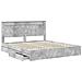 Letto con Contenitore con testiera Grigio cemento 200 x 200 cm - Foto miniatura 5