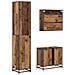 Set di mobili per il bagno con cassetto 3 pcs Legno vecchio - Foto miniatura 9