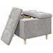Pouf contenitore Grigio chiaro 60 x 60 x 45 cm Velluto - Foto miniatura 3