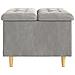 Pouf contenitore Grigio chiaro 60 x 60 x 45 cm Velluto - Foto miniatura 5