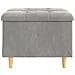 Pouf contenitore Grigio chiaro 60 x 60 x 45 cm Velluto - Foto miniatura 6