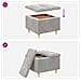 Pouf contenitore Grigio chiaro 60 x 60 x 45 cm Velluto - Foto miniatura 9