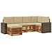 Set divano sezionale con cuscino 6 pcs Naturale e Beige - Foto miniatura 1