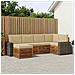 Set divano sezionale con cuscino 6 pcs Naturale e Beige - Foto miniatura 2