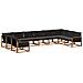Set di divani da esterno con cuscino 10 pcs Naturale e Nero - Foto miniatura 1