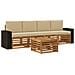 Set di divani da esterno con cuscino 5 pcs Naturale e Beige - Foto miniatura 1