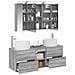 Set di mobili per il bagno 4 pcs Sonoma grigio - Foto miniatura 3