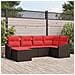 Set di divani 6 pz Marrone polyrattan - Foto miniatura 4