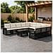 Set Divano da Giardino 12 pz Nero e Bianco Crema polyrattan - Foto miniatura 10