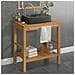 Armadietto Da Bagno In Legno Di Teak Con Lavabo In Marmo Nero - Foto miniatura 1