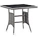 Set Da Pranzo Per Giardino 3 Pz In Polyrattan Antracite Grigio - Foto miniatura 6