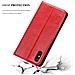 Custodia Compatibile Con Xiaomi Redmi 9a In Rosso Mela - Coperchio Protettiva Con Chiusura Magnetica, Funzione Stand E Tasca Per Le Carte - Foto miniatura 8