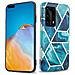 Custodia Compatibile Con Huawei P40 In Marmo Blue Wave No. 13 - Coperchio Protettivo In Silicone Tpu Con Motivo A Mosaico - Foto miniatura 1