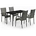 Set Mobili Da Pranzo Da Giardino Grigio E Nero 5 Pz - Foto miniatura 2
