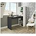 Scrivania Denton, Scrittoio Multifunzione Con Libreria A 5 Ripiani, 120x53 h144 Cm, Bianco E Antracite - Foto miniatura 1