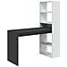 Scrivania Denton, Scrittoio Multifunzione Con Libreria A 5 Ripiani, 120x53 h144 Cm, Bianco E Antracite - Foto miniatura 2