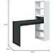 Scrivania Denton, Scrittoio Multifunzione Con Libreria A 5 Ripiani, 120x53 h144 Cm, Bianco E Antracite - Foto miniatura 3