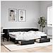 Divano Letto Estraibile Con Cassetti Nero 80x200 Cm In Tessuto - Foto miniatura 1