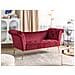 Chaise Longue Nantilly Velluto Rosso Scuro - Foto miniatura 1