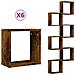 Mensole A Cubo 6 Pz Rovere Fumo 30x15x30 Cm - Foto miniatura 2
