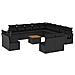 Lusso Casadino -  Set Divani Da Giardino 14pz Con Cuscini In Polyrattan Nero - Foto miniatura 1