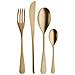 Audrey Velvet Honey Posate con manico in acciaio con finitura satinata oro Confezione - Set da 24 Pezzi - 6 Posti Tavola - Confezione Regalo Made in Italy - Foto miniatura 1