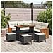 Set di Divano da Giardino 9 Pezzi con Cuscini Nero Polyrattan Legno d'Acacia, Set da Pranzo 4 Pezzi da Giardino con Cuscini Nero Polyrattan Legno d'Acacia - Foto miniatura 2