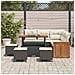 Set di Divano da Giardino 9 Pezzi con Cuscini Nero Polyrattan Legno d'Acacia, Set da Pranzo 4 Pezzi da Giardino con Cuscini Nero Polyrattan Legno d'Acacia - Foto miniatura 3