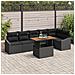 Set di Divani da Giardino 7 Pezzi con Cuscini Rattan Nero - Foto miniatura 2
