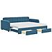 Divano Letto Estraibile con Cassetti Blu 90x200 cm in Velluto - Foto miniatura 1