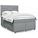 Giroletto a Molle con Materasso Grigio Chiaro 160x200cm Tessuto - Foto miniatura 2