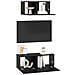 Set mobile TV 2 pcs Rovere nero 80 x 30 x 30 cm - Foto miniatura 3