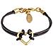 Bracciale In Pelle Marrone Dorato Con Cuore ""myheart"" - Foto miniatura 1