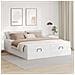 Struttura Letto Pouf con Materassi Bianco 160x200 cm Similpelle - Foto miniatura 3