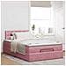 Pouf Letto con Materasso Rosa 120x190 cm Velluto - Foto miniatura 3