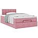 Pouf Letto con Materasso Rosa 120x190 cm Velluto - Foto miniatura 5