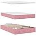 Pouf Letto con Materasso Rosa 120x190 cm Velluto - Foto miniatura 8