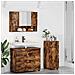 Set di mobili per il bagno con cassetto 3 pcs Rovere fumé - Foto miniatura 2