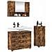 Set di mobili per il bagno con cassetto 3 pcs Rovere fumé - Foto miniatura 3
