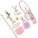 Kit Di Accessori Sirena 7 Pezzi Per Borracce Stanley - Porta Bicchiere In Silicone A Squame Di Pesce, Cinghia, Ciondoli Red - Foto miniatura 2