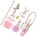 Kit Di Accessori Sirena 7 Pezzi Per Borracce Stanley - Porta Bicchiere In Silicone A Squame Di Pesce, Cinghia, Ciondoli Red - Foto miniatura 3