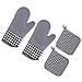 Set Di Protezioni Termiche In Silicone A Quadri Grigi - Include 2 Guanti E 2 Presine - Foto miniatura 1