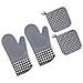 Set Di Protezioni Termiche In Silicone A Quadri Grigi - Include 2 Guanti E 2 Presine - Foto miniatura 2