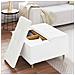 Pouf contenitore Bianco 80 x 80 x 45 cm Pelle sintetica - Foto miniatura 4