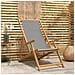 Sedia da spiaggia Grigio Chiaro Legno di teak solido - Foto miniatura 2