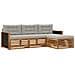 Set di divani da esterno 4 pcs Naturale e Grigio Chiaro - Foto miniatura 1