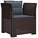 Poltrona a 1 Posto con Cuscini Aspetto Rattan PP Marrone - Foto miniatura 1